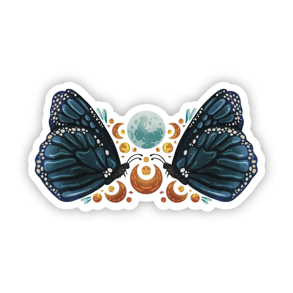 butterfly moon sticker
