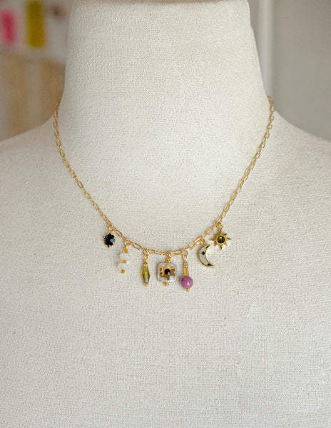 dainty charm necklace
