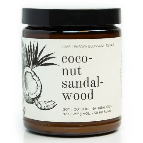 coconut and sandalwood soy candle