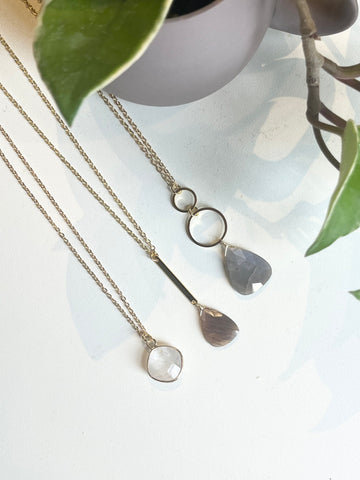 moonstone necklaces in gold