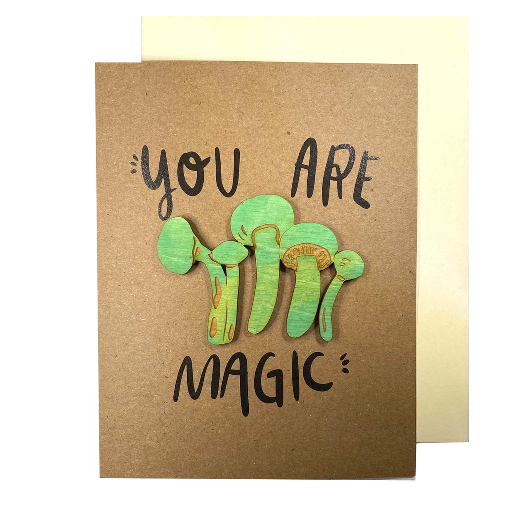 you are magic- mushroom magnet w/ card