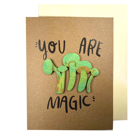 you are magic- mushroom magnet w/ card