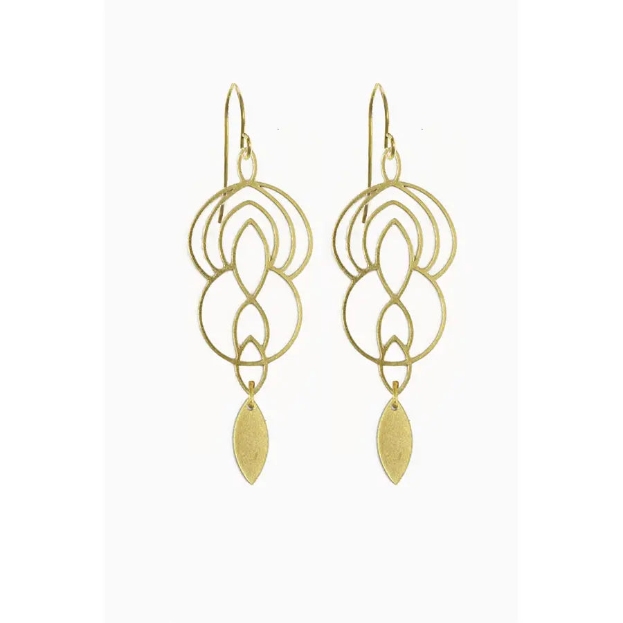 gold marquise earrings