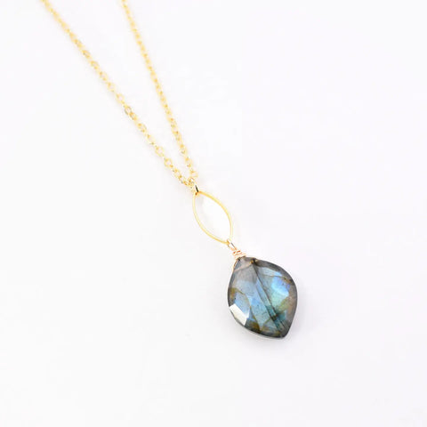 faceted labradorite necklace