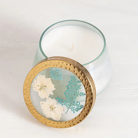 pacific coast watercolor floral candle