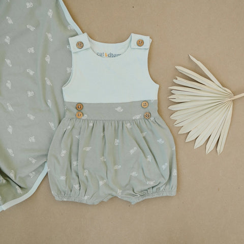 snail baby bubble romper