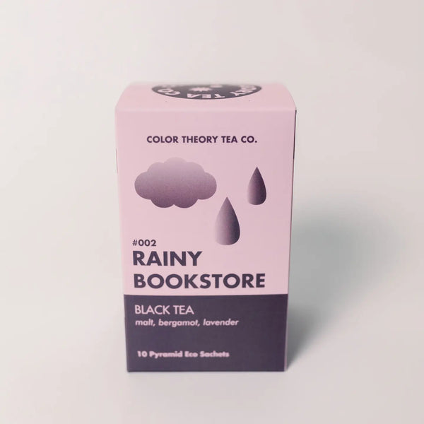 rainy bookstore boxed tea