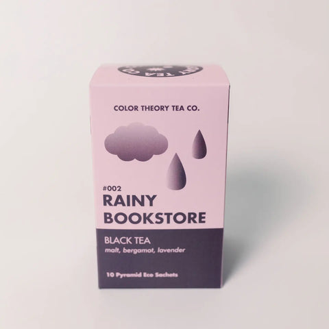 rainy bookstore boxed tea