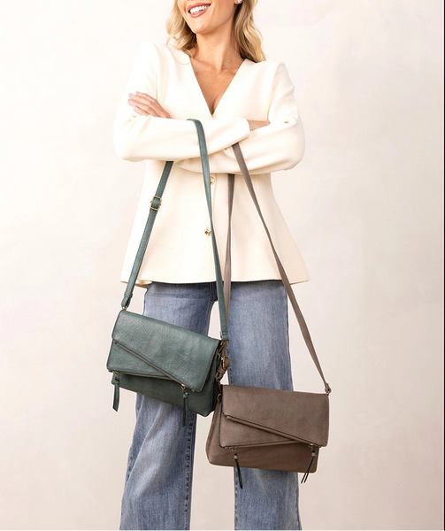 asymmetrical zipper crossbody