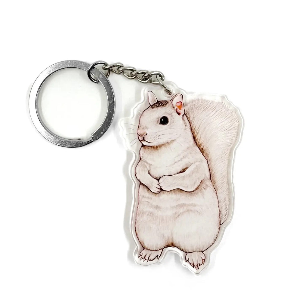 white squirrel keychain