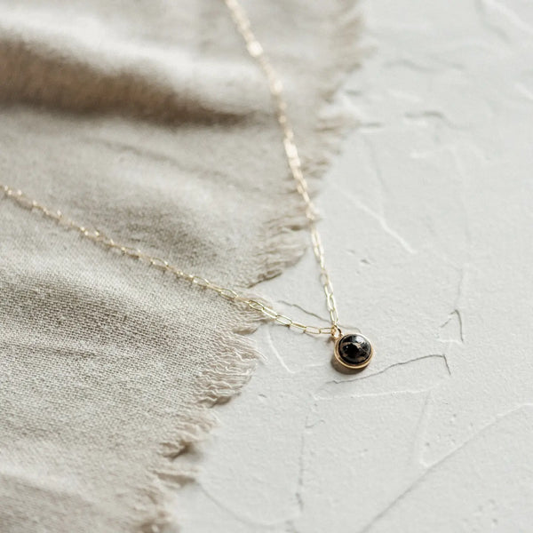 obsidian stone necklace