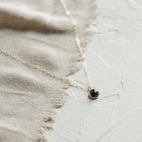 obsidian stone necklace