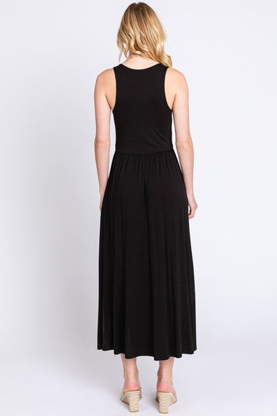 sleeveless slitted dress