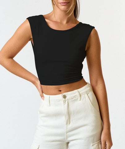 sleeveless knit top