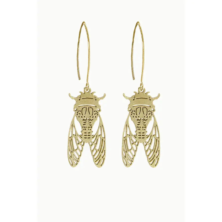 gold cicada earrings