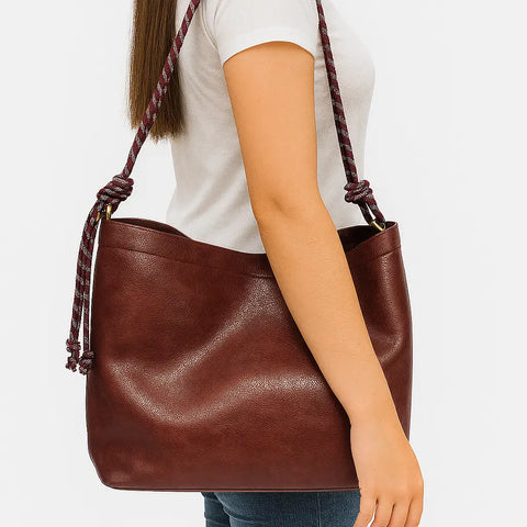 knotted vegan leather bag