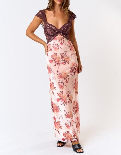 floral mauve tone dress