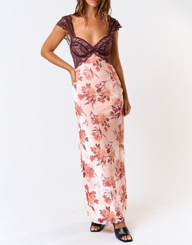 floral mauve tone dress