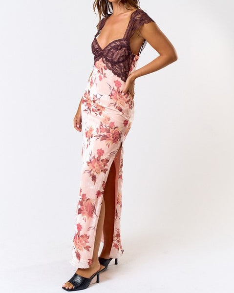 floral mauve tone dress