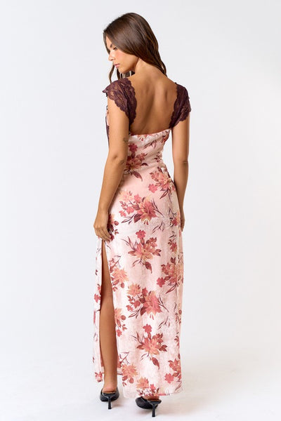 floral mauve tone dress