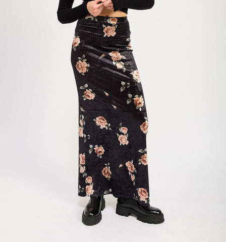 alma black maxi skirt
