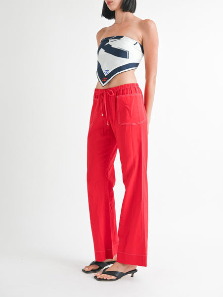 leona linen red pants