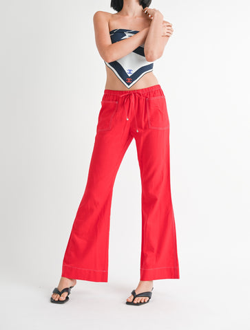 leona linen red pants