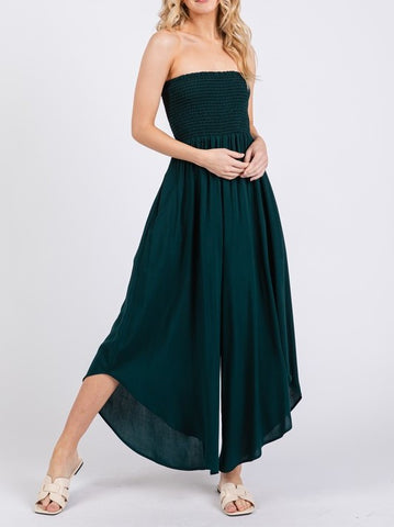 strapless emerald  jumpsuit