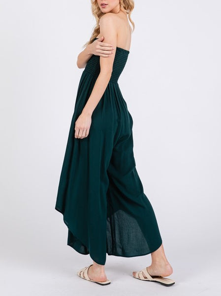 strapless emerald  jumpsuit