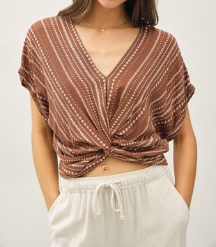 v-neck printed top