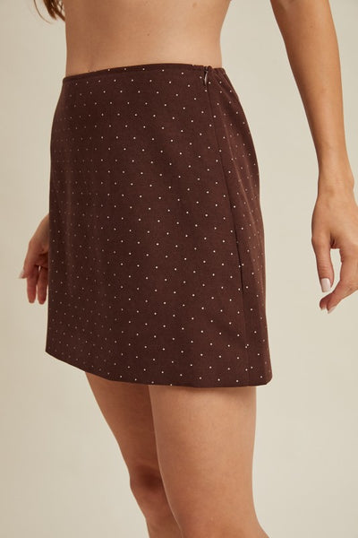 polka dot mini skirt
