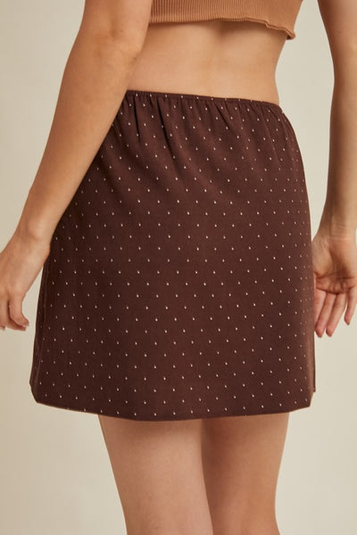 polka dot mini skirt