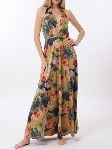 halter maxi dress