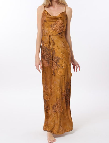 gold maxi dress