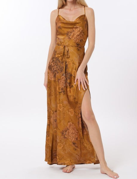 gold maxi dress