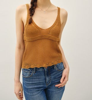 crochet knit tank