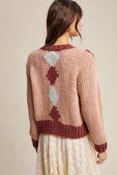 flower knit cardigan