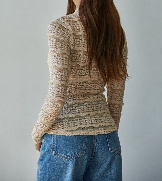 little bit of lace top in winter white