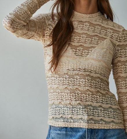little bit of lace top in winter white
