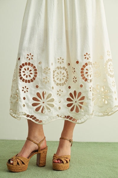 floral cut-out maxi skirt