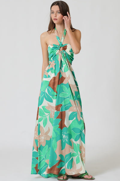 tropical halter dress