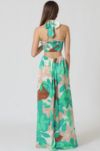 tropical halter dress