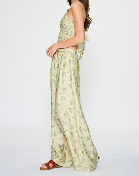 floral triangle neck top