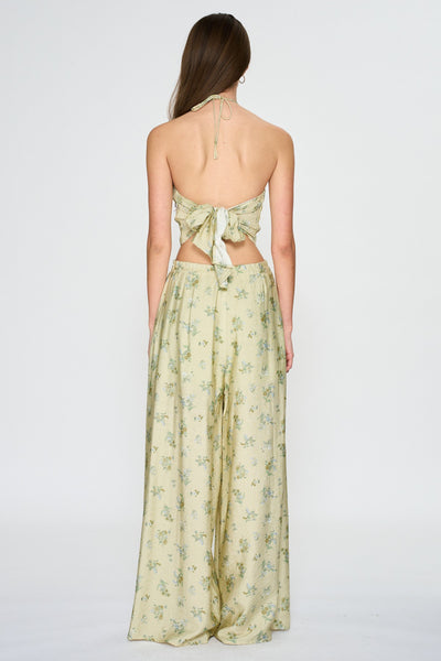 floral triangle neck top
