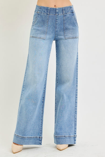 high rise stretch jeans