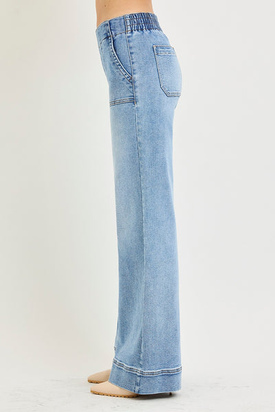 high rise stretch jeans