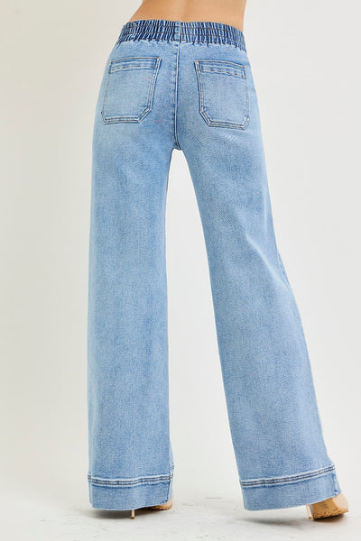 high rise stretch jeans