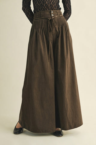 high waisted double button palzo pants