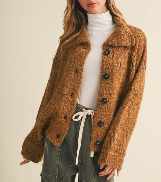eyelet knit cardigan