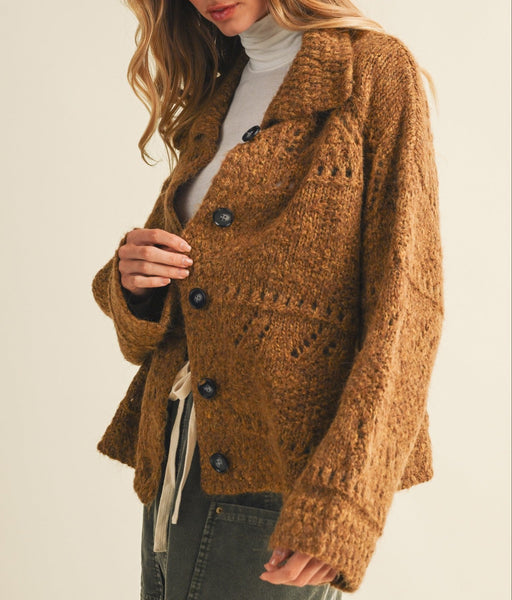 eyelet knit cardigan